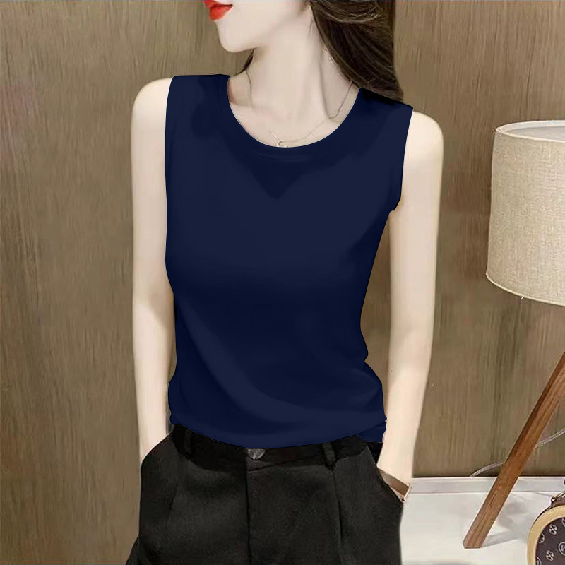 Round Neck Camisole 2026 Summer New Style Loose and Versatile Casual Sports Sleeveless T-Shirt Outer Wear Pure Cotton Top