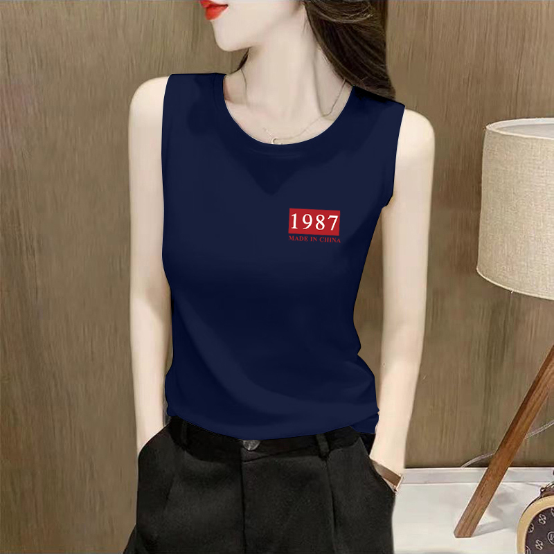 Spring and Summer New Style Camisole for Women, Loose and Versatile, Fashionable Casual Sports Sleeveless T-Shirt, Pure Cotton Top for Outer Wear Ins