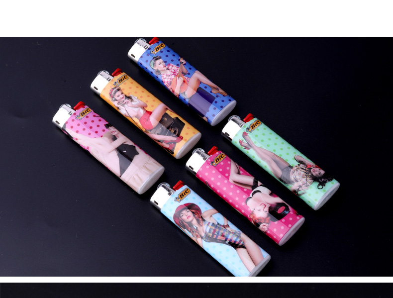 Pháp bic bic túi giấy j3 hình ảnh cô gái dùng một lần nhẹ hơn an toàn chống cháy nổ bánh xe đá lửa nhẹ hơn - Bật lửa shop bật lửa