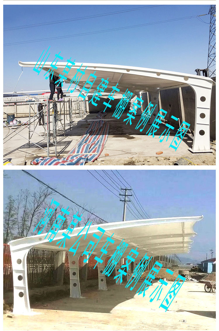 Custom-made membrane structure membrane cloth parking shed steel structure outdoor sunshade car electric car parking shed canopy landscape shed