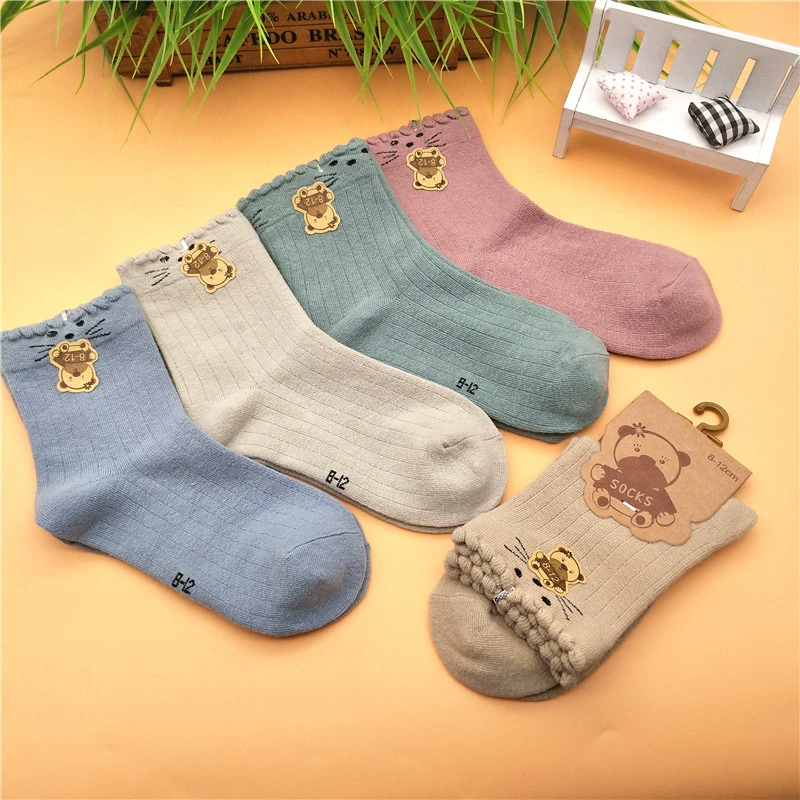 Ủng cotton vớ trẻ em bán buôn cotton kháng khuẩn 1-12 tuổi tất trẻ em 10 đôi vớ 1-2 nhân dân tệ shop bán đồ trẻ em