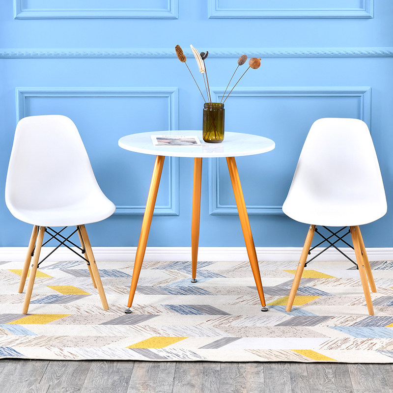 Light luxury small round table coffee table marble negotiation table and chair combination rental room to eat small table simple dining table