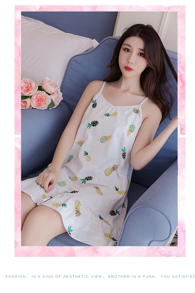 Nam cực nightdress nữ mùa hè dây đeo bông Hàn Quốc dễ thương tươi đồ ngủ sinh viên vest nhà dịch vụ không tay