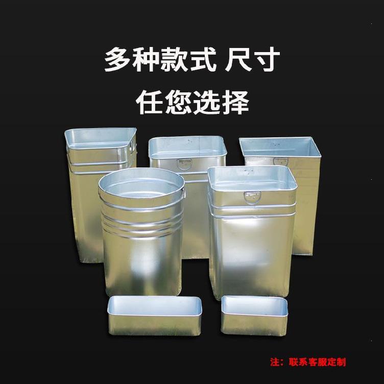 Custom white iron sheet galvanized plate sanitation bucket thickened trash can liner white outdoor classification hotel stainless steel bucket
