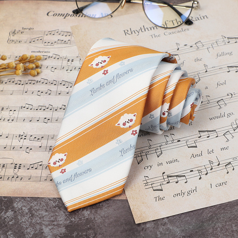 (Plowing) Little Sheep Peach Rui Silk Original Daily Cute College Wind Small Things JK DK Uniform Tie