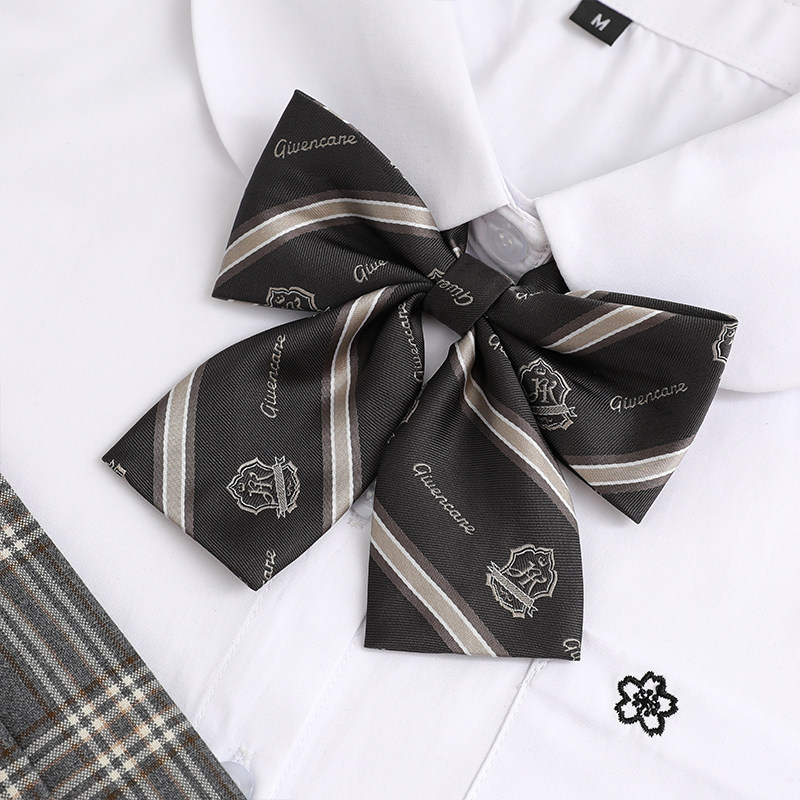 (Cultivation) Darkest moment original gray student college style JK uniform shirt boxer bow tie collar flower girl