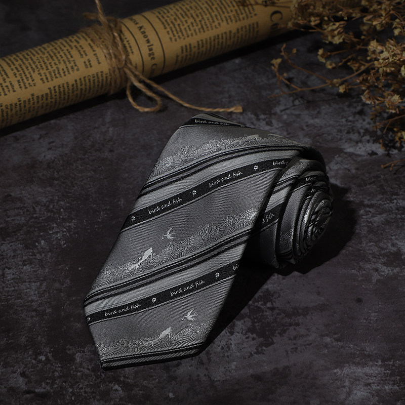 (Plowing) Flying Birds and Fish Original Design DK College Wind Men's Uniform Grey JK accessories Accessories Women