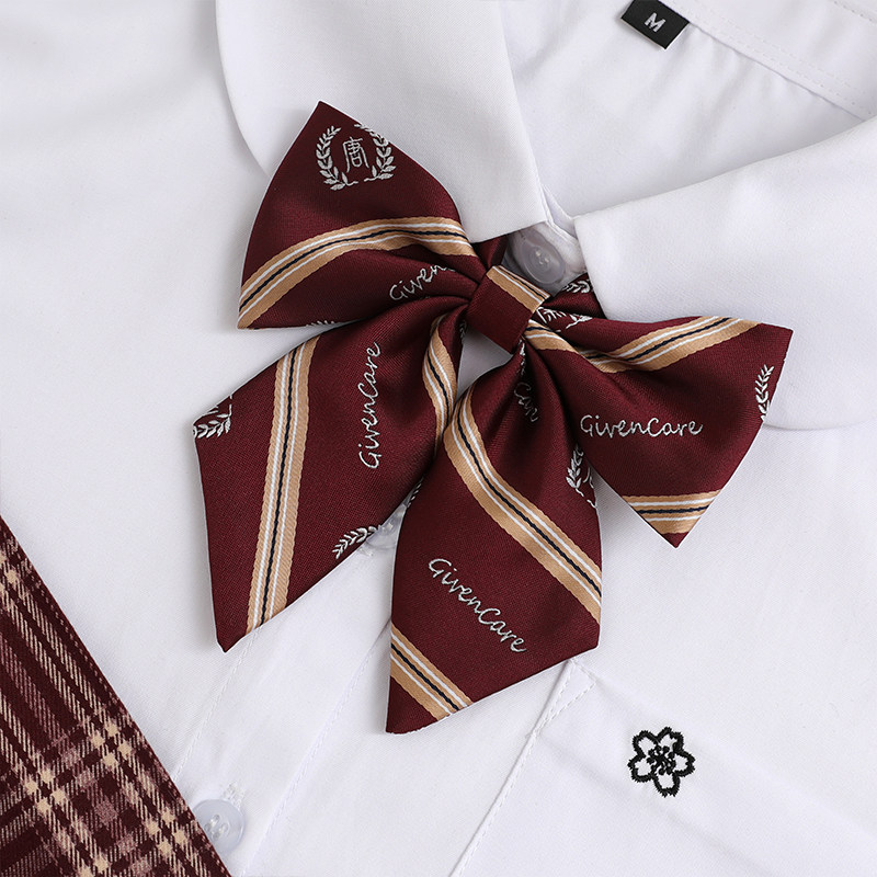 (Cultivation) Tang Song original flat angle oblique collar flower student college accessories uniform bow jk bow tie female