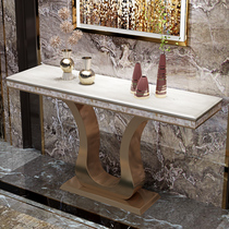 Letian light luxury entrance table Stainless steel hotel aisle wall decorative cabinet Art home marble entrance table