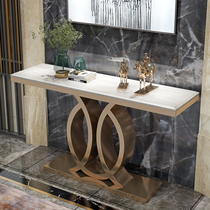 Letian marble entrance table Modern minimalist art Stainless steel entrance table Entrance hall end view table Entrance table