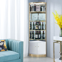 Light luxury wine cabinet Country Garden model room furniture net red with triangle cabinet Dining living room corner storage display cabinet