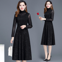 Your Lady temperament spring long sleeve dress female 2021 new spring and autumn long knee bottom long skirt