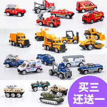 Alloy car model toy car model Ambulance police engineering simulation Childrens military suit combination boy
