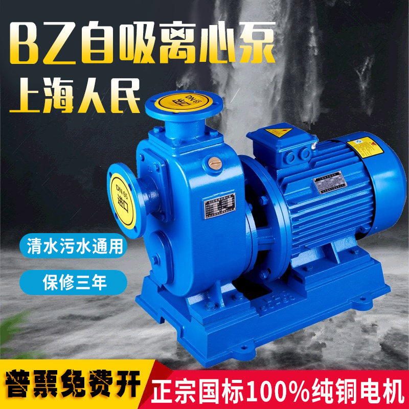 New people's section BZ self-priming pumps large flow high lift horizontal centrifugal pump 380v pipe booster cycle pumping water pump