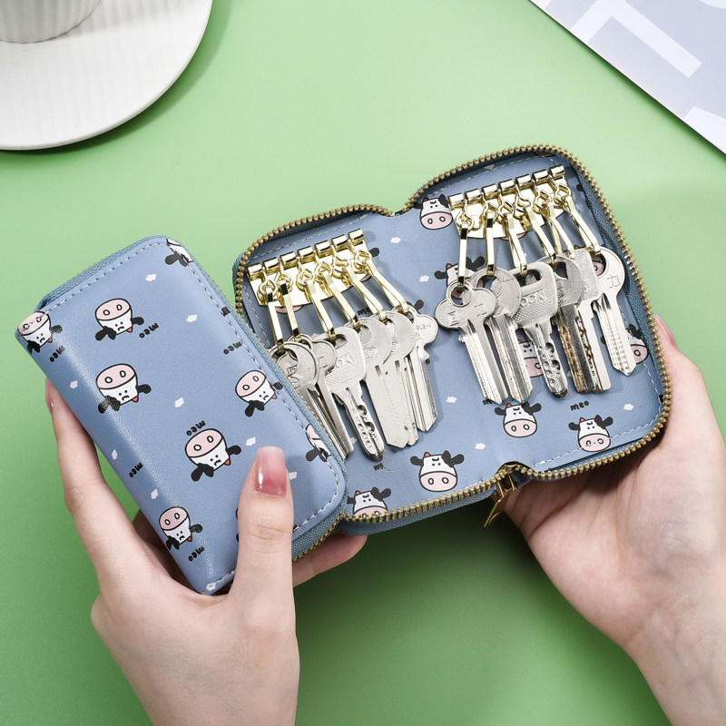 Large-capacity car key bag small mini minimalist home for men and women cartoon containing multifunctional universal key bag