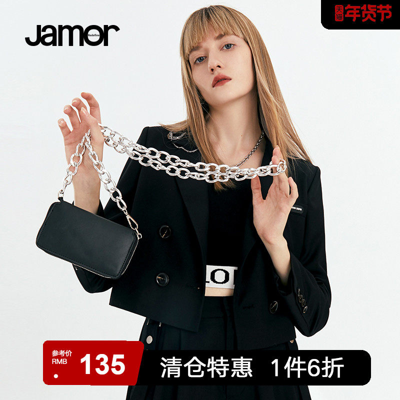 Jamor spring and autumn new fashion temperament short coat female casual long-sleeved short small suit