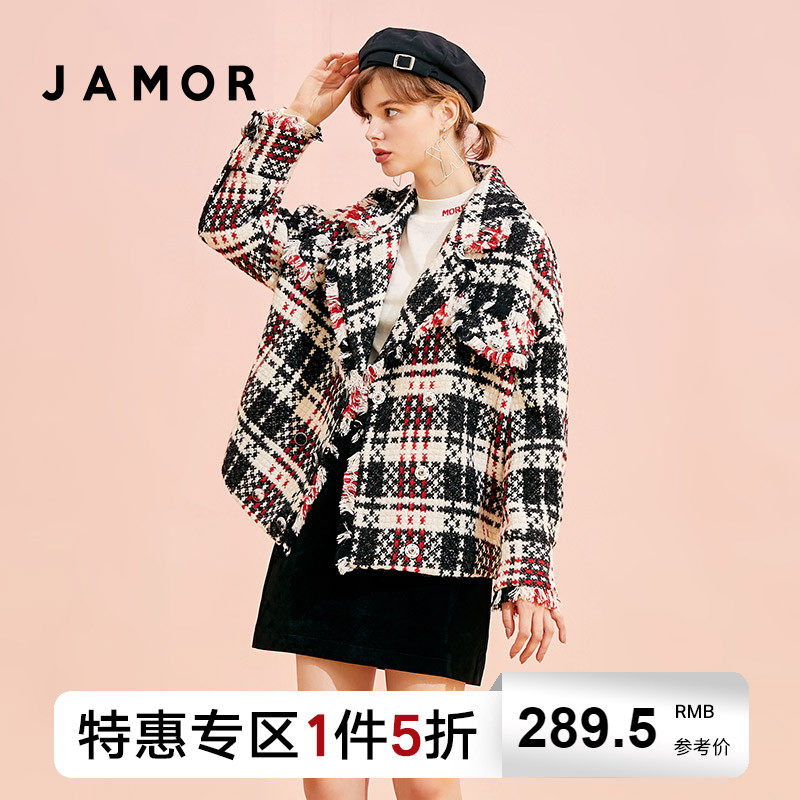 Jamor Spring Autumn Costume New Minimalist Retro Gagger Fur Coats Woman Uya Sweet and Short Warm Jacket
