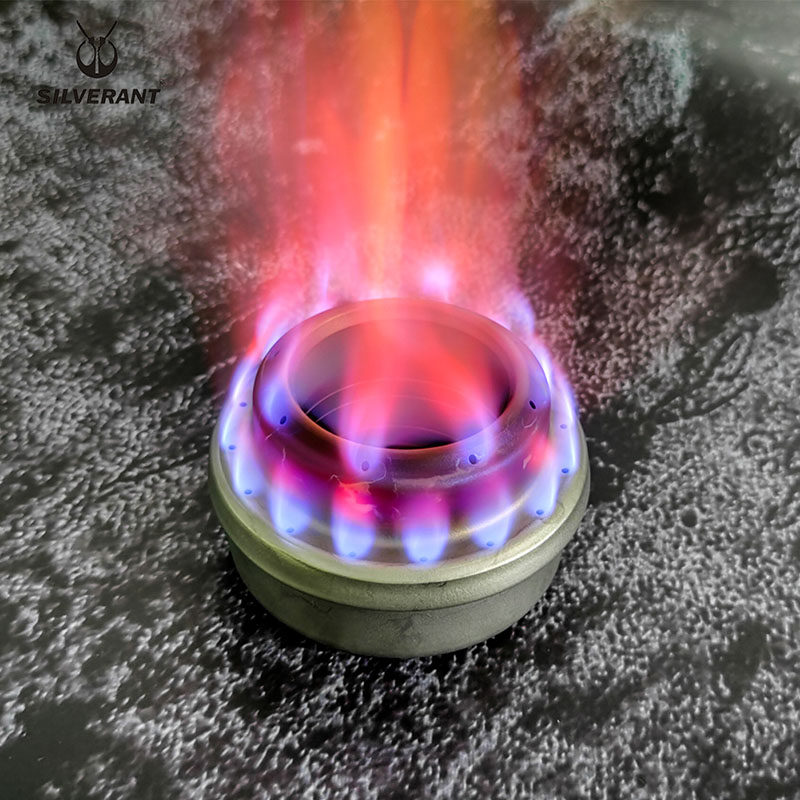 Pure Titanium Outdoor Alcohol Furnace Titanium Portable Gasification Furnace Small Hot Pot Camping Self Driving Wild Cooking Simple Liquid Solid
