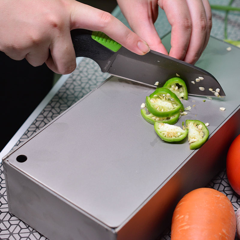 AIFREEDOM pure titanium cutting board box outdoor seasoning jar set corrosion-resistant, antibacterial and mildew-proof tableware box tea tray