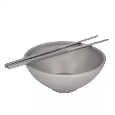 Chinese style simple titanium bowl pure titanium double bowl Chinese style classical anti-hot rice bowl retro tableware