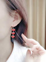 s925 Pure Silver Ear Ring Woman 2021 New Tide Fashion Net Red Caring Flow Suearline Temperament Slim Face Trinket Accessories