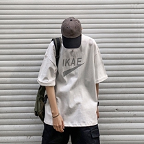 t-shirt male loose currents ins Chaobots men short sleeve design sensation small crowding summer semi-cut sleeves 100 ride-hailing clothes