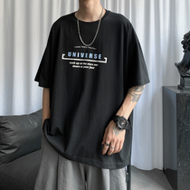 Short Sleeve T-Shirt Male Port Wind Ins Trend Easing 100 lap half sleeve Tide Cards Summer Blouse Design Sensation Little Clothes Man