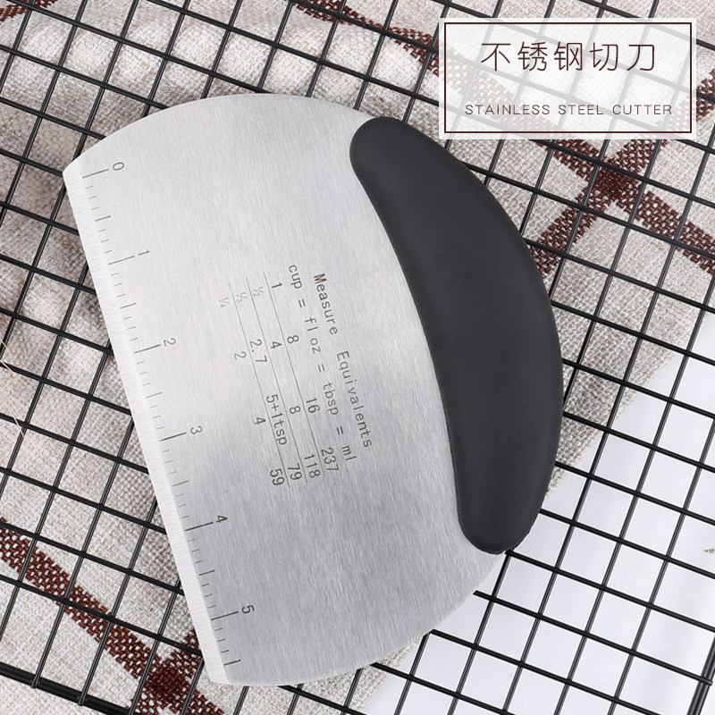 Kitchen stainless steel cutting knife Baking flour scraper scraper Silicone cutter tool Household nougat cutter