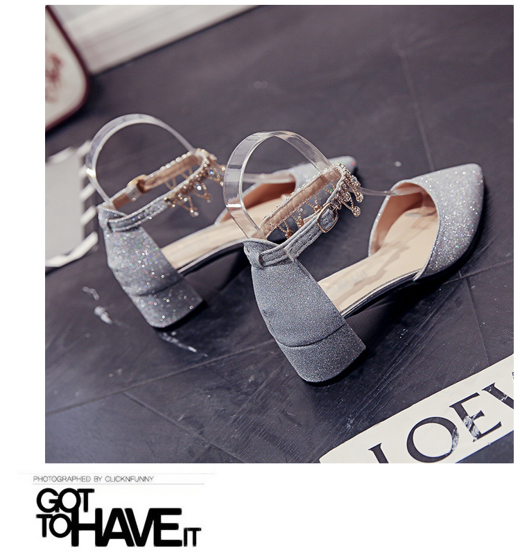 Giày cao cổ châu Âu gợi cảm dày với một từ khóa sandal cỡ lớn 2018 hè mới cao gót rhinestone giày đế bằng bitis sandal nữ