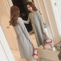 Pregnant women dress fashion spring and autumn casual loose dress 2021 new autumn winter skirt size womens autumn dress