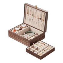 Black walnut jewelry box gold necklace earrings jewelry box anti-oxidation jewelry storage box exquisite solid wood box