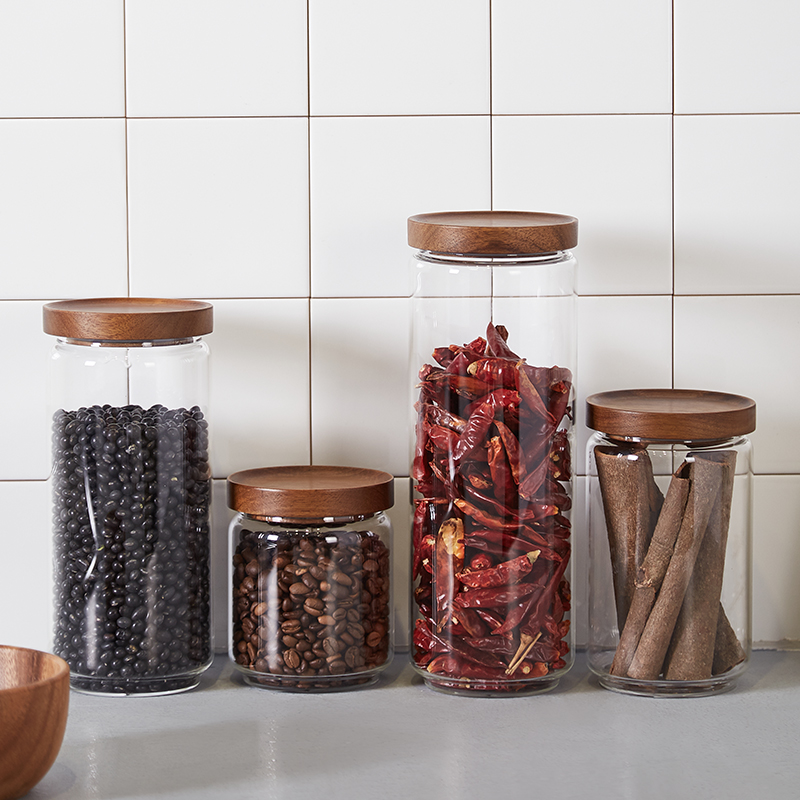 Seal Tank Glass Food Grade Tea Leaf Jars Damp bottle Coffee powder Powder Tank Kitchen containing five cereals Cereals Storage Tank