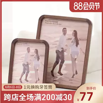 Photo frame table seven-inch wooden living room desktop custom solid wood modern light luxury simple 7-inch 10-inch photo creativity