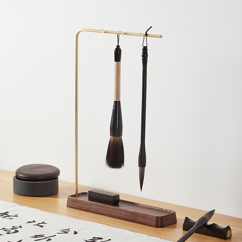 Hanging Solid Wood Simple Modern New Chinese Style Four Treasure Pen Handling Zen Creative Swing