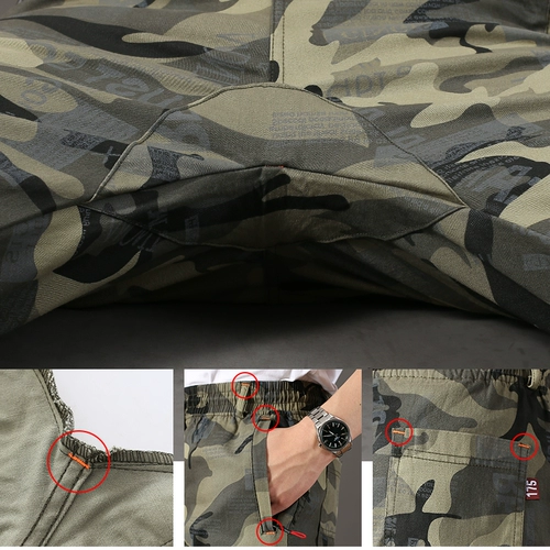 Осенние хлопковые эластичные рабочие камуфляжные дорожные штаны