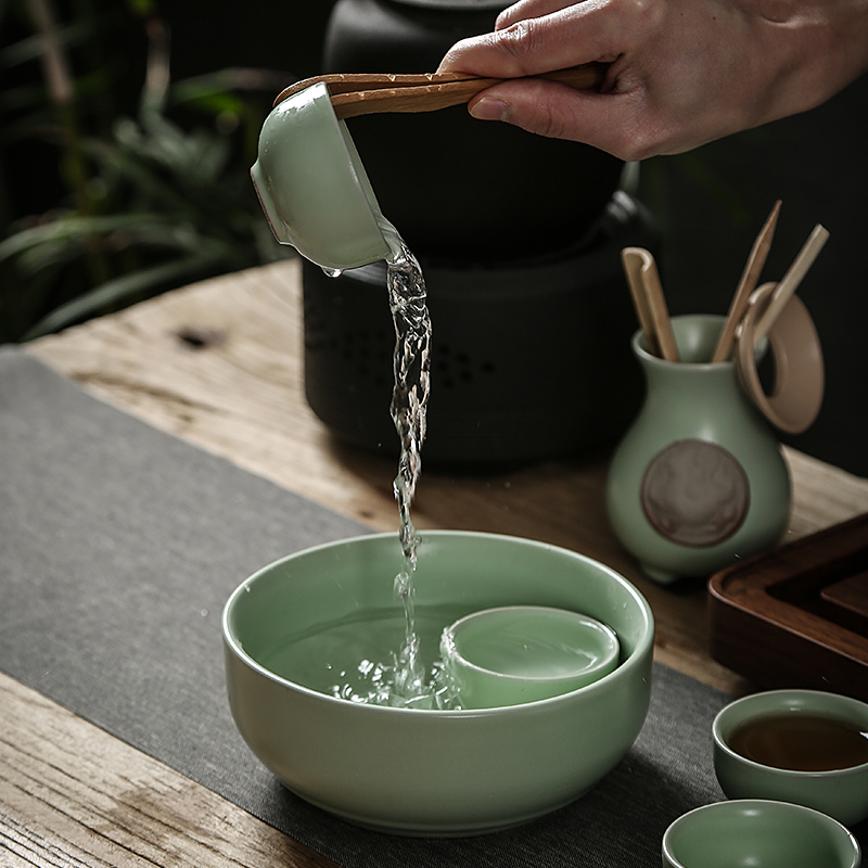 Sand embellish pottery your up kung fu tea sets the whole contracted household gifts ceramic tureen tea cups on the teapot