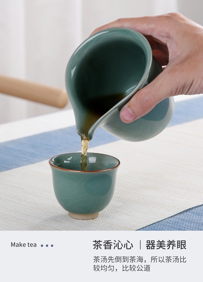 Kung fu tea set household contracted ceramic sand embellish elder brother up with Japanese is suing travel portable package small dry tea tray