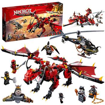 New Ninjago Series Flame Spy Dragon Ancestor Dragon Boys' Educational Building Block Toy Gift