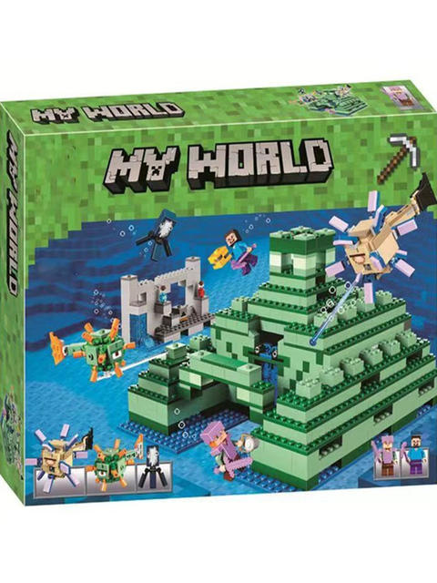 New Minecraft Underwater Ruins Fortress Castle Building House Puzzle Assembly Building Block Toy Gift