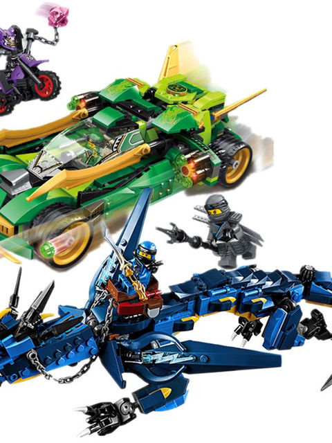 Ninjago Ninja Series Ninja Jay's Thunderstorm Dragon Mecha Chariot Puzzle Assembling Building Blocks Toy Gift