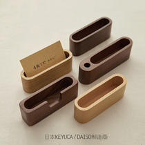 Business desktop card case wooden simple front desk logo custom card holder best selling display card holder