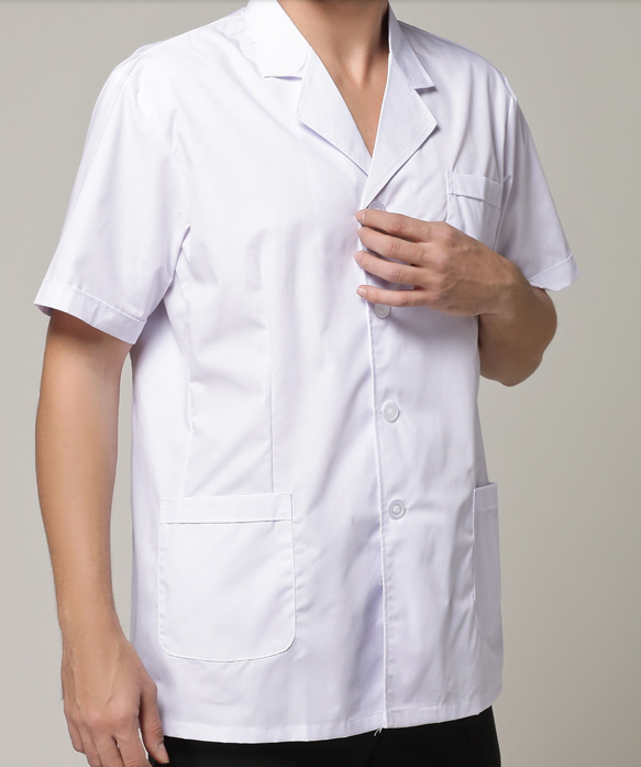 Emperor Mengjiao white coat short sleeve short half short sleeve blue dental half-length short Clothing Doctor's clothing nurse clothing massage