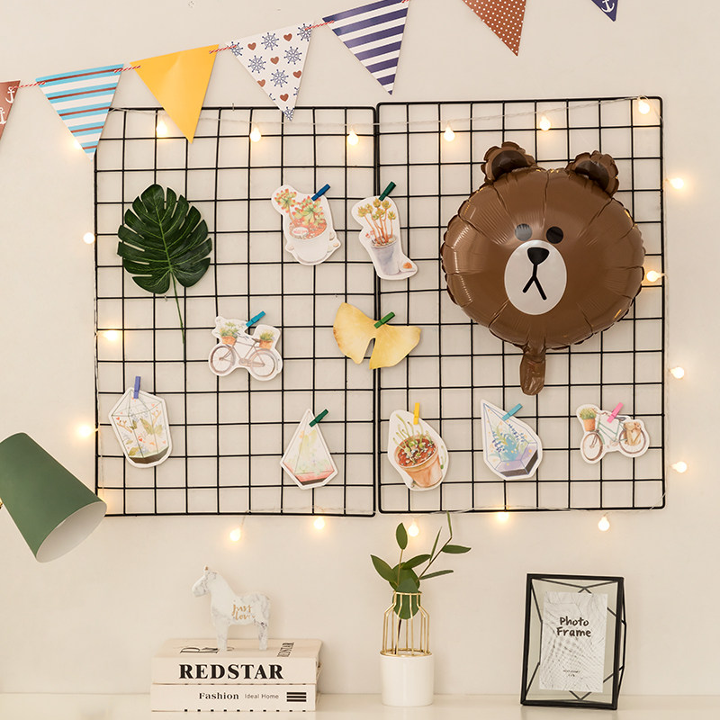 Net Red Ins Wind Grid Wall Decoration Dorm Room Dorm Room Wall Pendants Nordic Bedroom room Placement