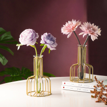 Vase Nordic decorative ornaments minimalist ins dried flowers living room meals desktop flower arrangement hipster creative metal furnishings
