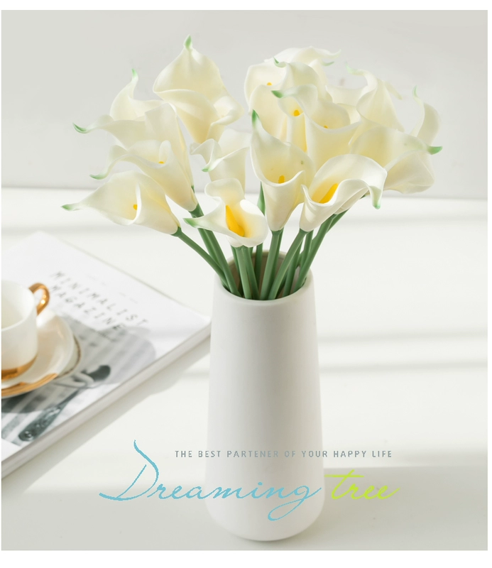 Calla lily 36 gậy cộng với bình hoa chất lượng cao trang trí bàn trang trí hoa cảm thấy hoa giả tổng thể hoa nhân tạo - Trang trí nội thất đồ dcor chụp ảnh