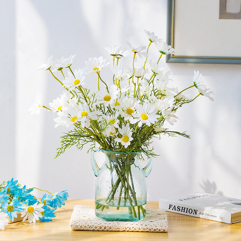 Small Daisy simulation flower fake flower bouquet living room vase flower arrangement dried flower decoration floral ornaments dining table decoration