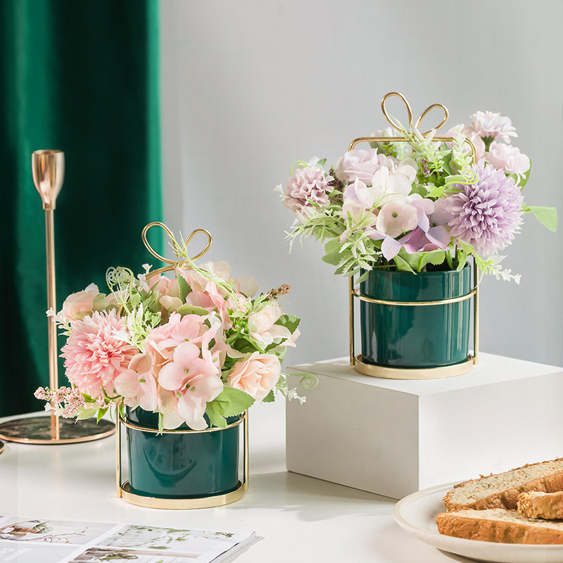 Nordic Home Indoor Fake Flower Simulation Flower Ornament Living Room Coffee Table Decoration Floral Supplies Table Arrangement Flower Small Bouquet