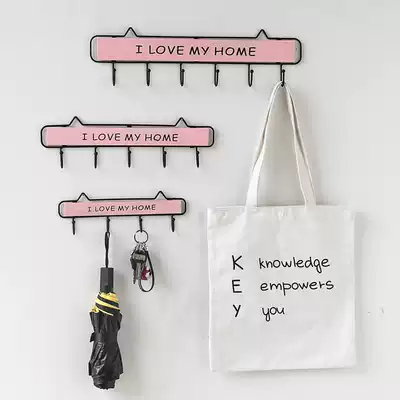 Creative home entrance coat key hook shelf Simple bedroom living room fitting room wall practical hanger