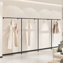 Clothing store display rack wall rack display rack iron painted matte black floor rack for mens and womens clothing store shelves