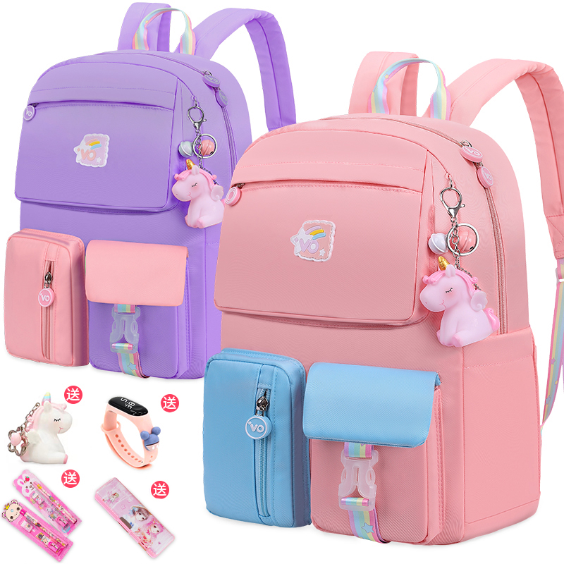 First grade school bag female primary school students new noble girl school bag 6-12 years old ultra-light Korean version shoulder bag large capacity